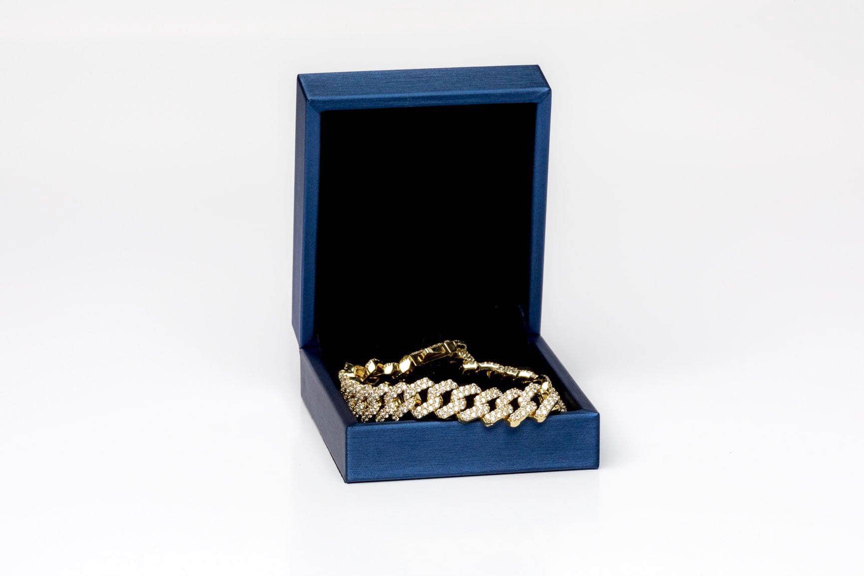 Bratara cuban 12mm Diamond Gold