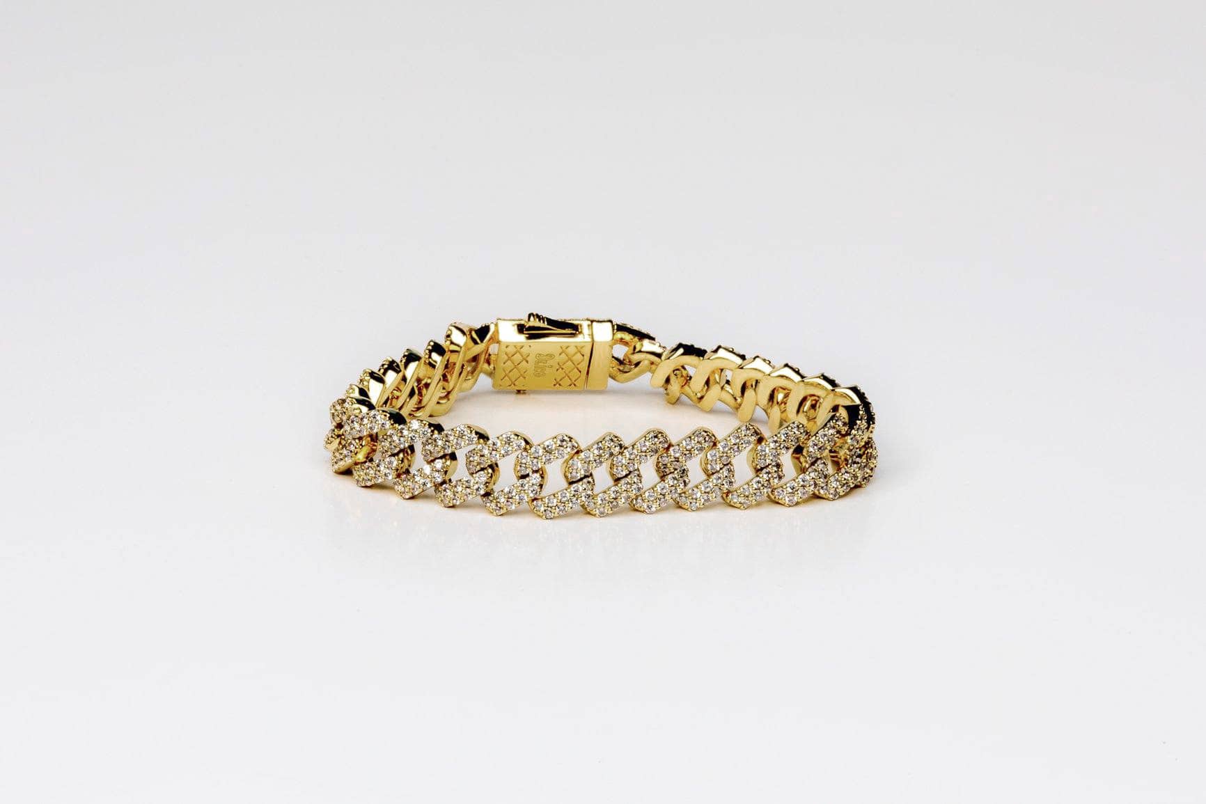 Bratara cuban 12mm Diamond Gold