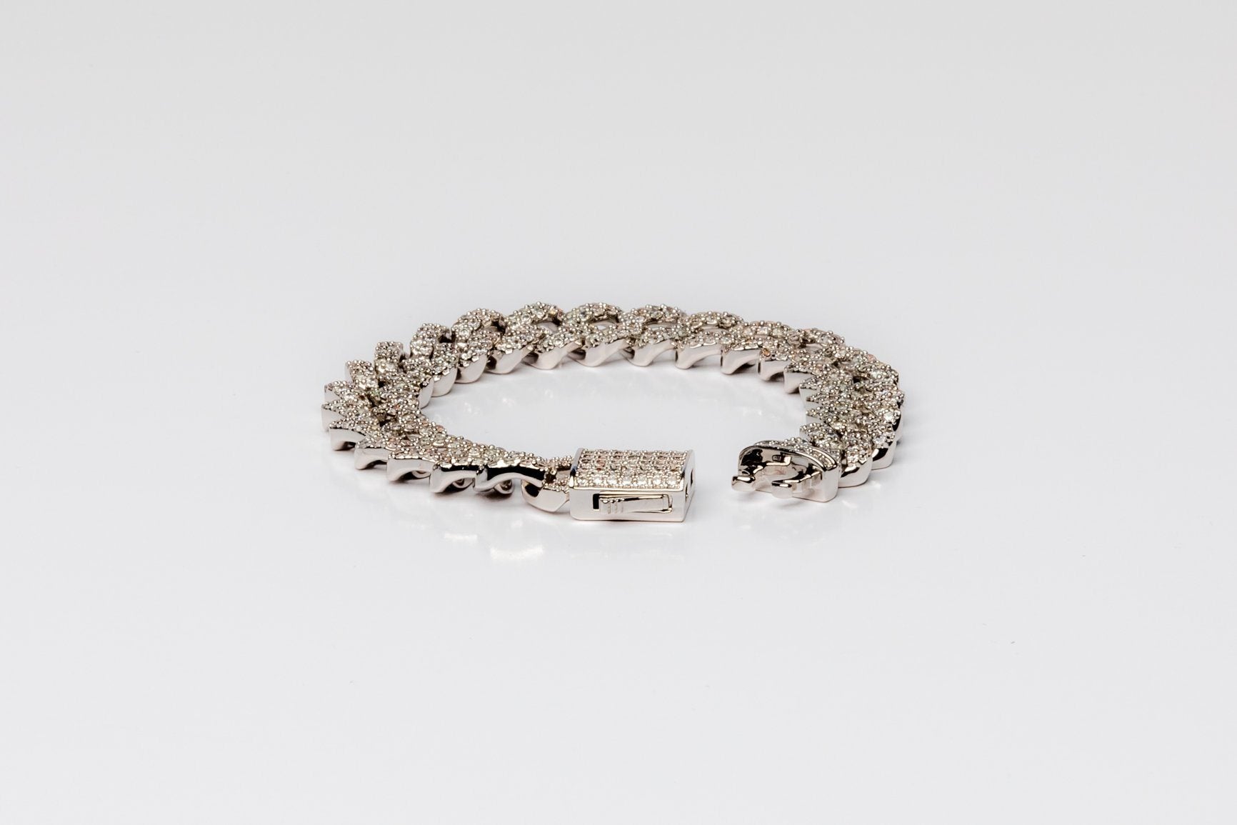 Bratara cuban 12mm Diamond White drice.ro