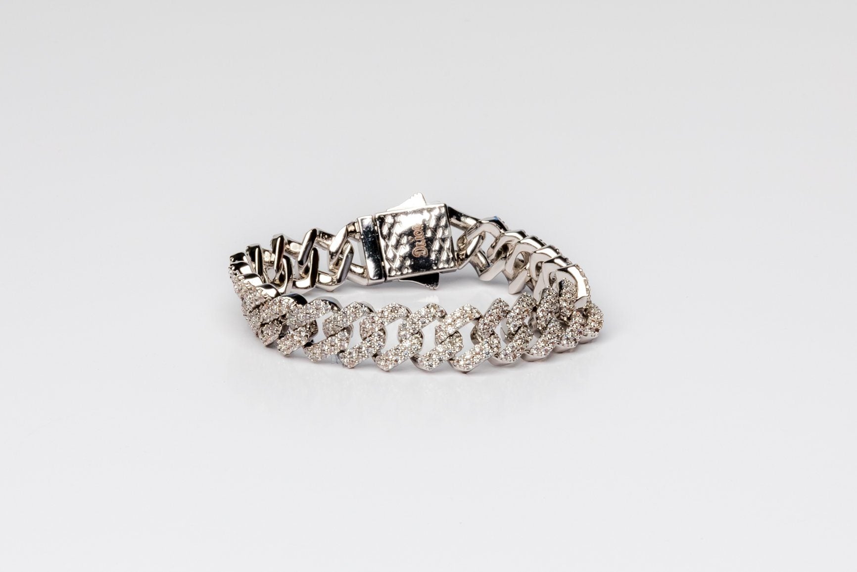 Bratara cuban 12mm Diamond White drice.ro