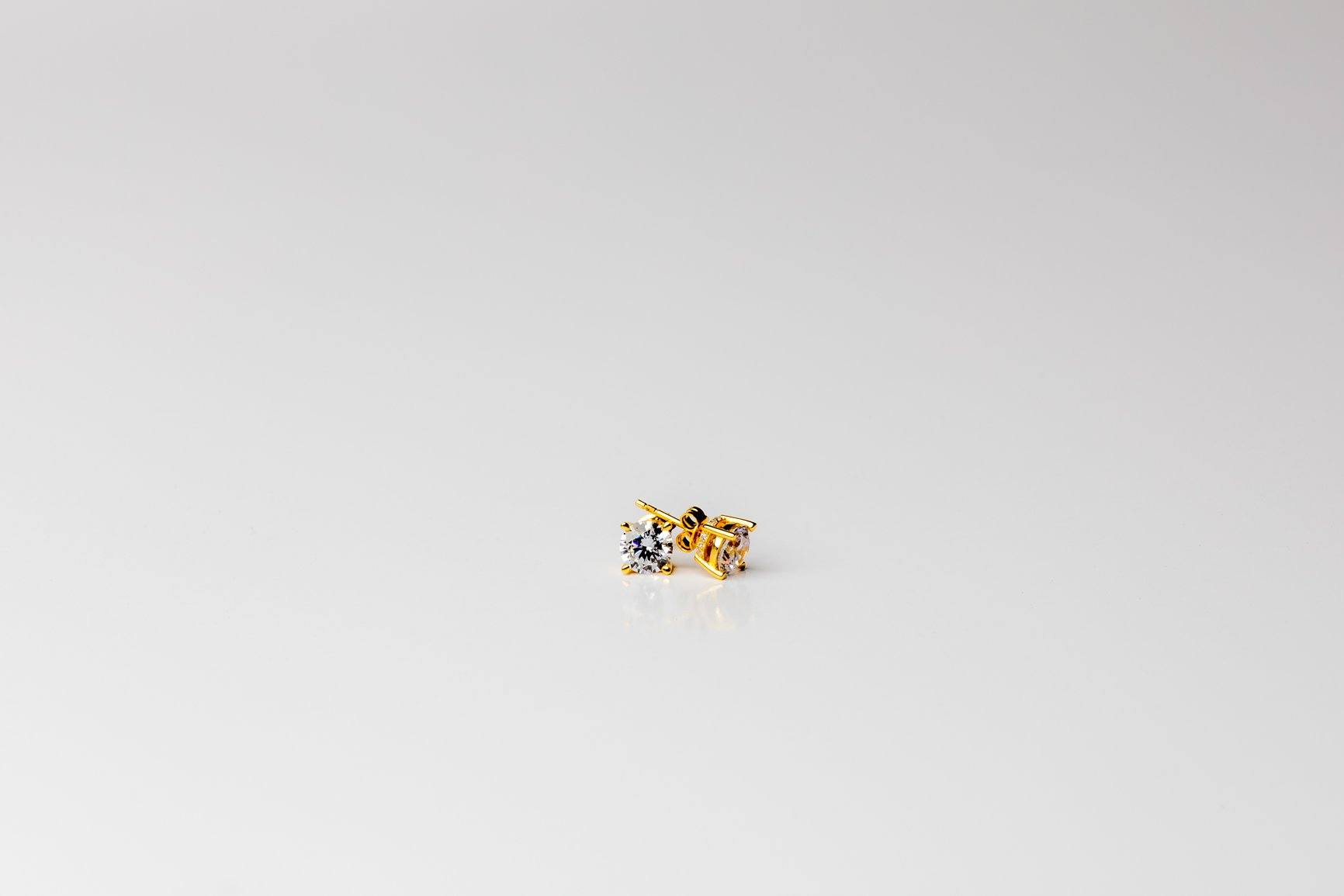 Cercei Silver 925 Round Clean Gold drice.ro