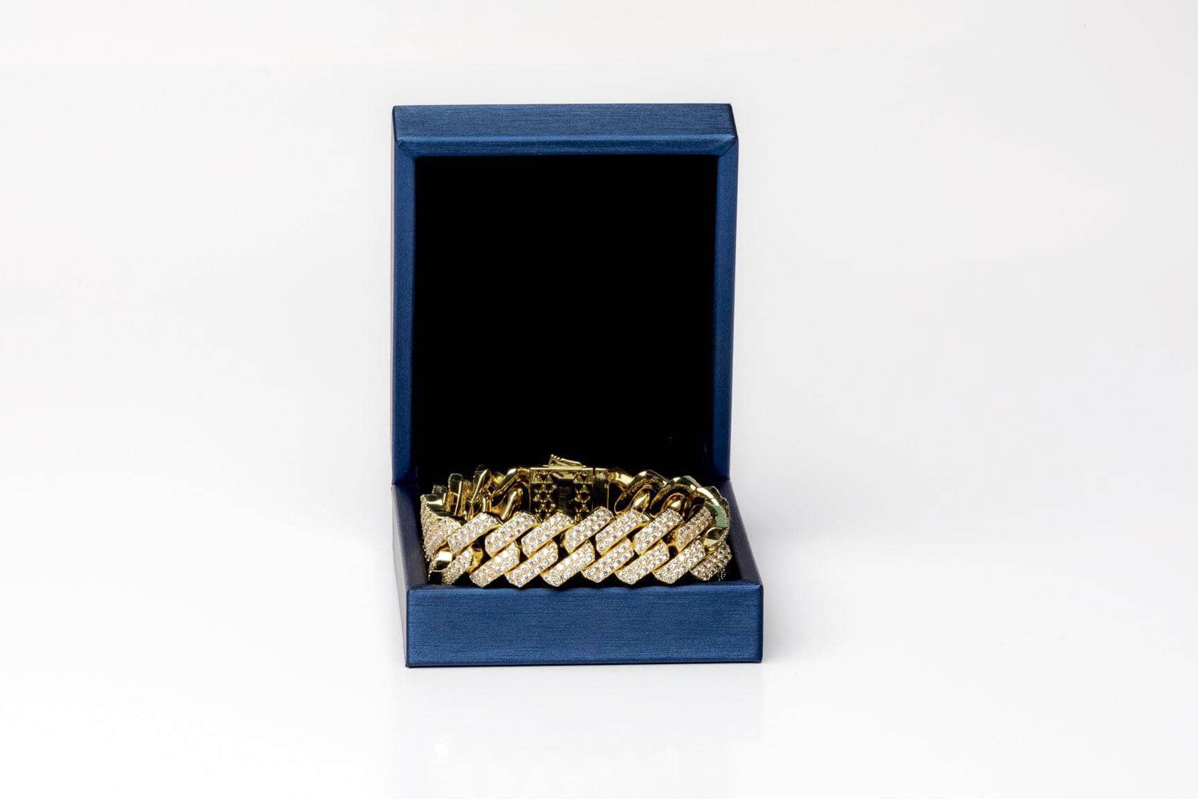 Bratara cuban 15mm Diamond Gold